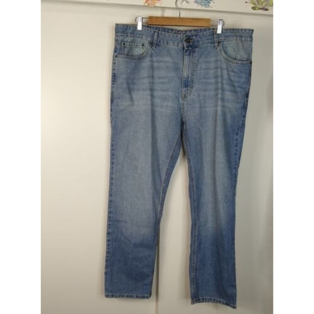 ⭐Ruff Hewn High Rise Straight Leg Mens Size 40x30 Blue Denim Jeans Made in Egypt